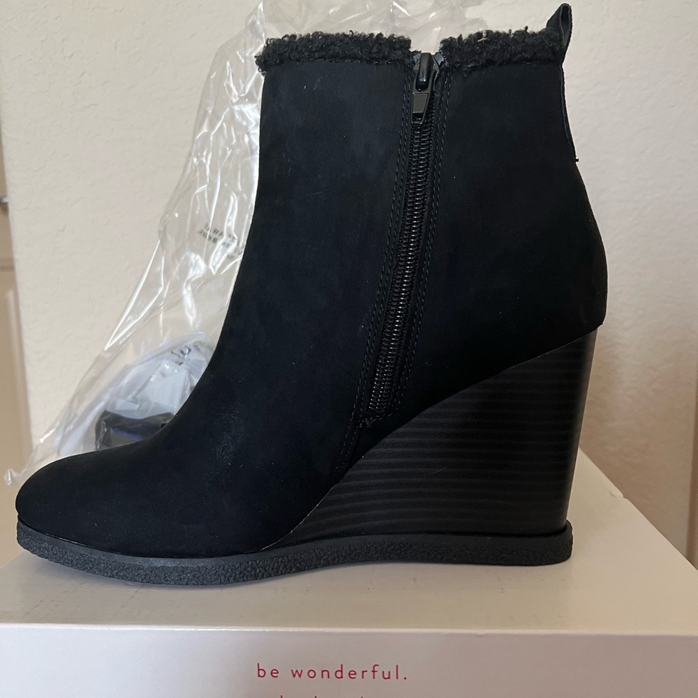 Brand new suede black ankle boots